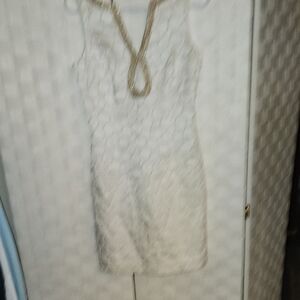 Lilly Pulitzer Elegant Cream Sleeveless Dress Sz 2